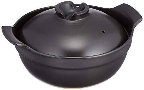 Pearl metal spill-resistant clay pot No. 9 for 4-5 people Kuro gas fire only L-1815