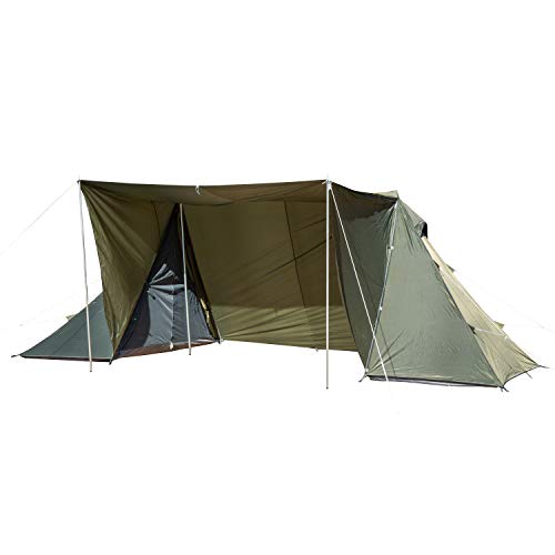 onetigris tigersden baker style tent Bundok (Bandock) 2 Pole Tent BDK-02 3 to 4 People Chaki Colors 2 Room – Goods Of Japan