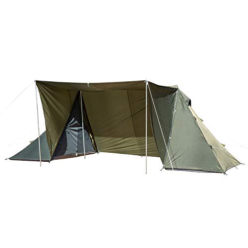 Bundok (Bandock) 2 Pole Tent BDK-02 <Sidewall Sidewall No> 3 to 4 People Chaki Colors 2 Room Living Easy Informatement