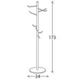 Miyatake Seisakusho AR-P017SL LALIA Pole Hanger, Width 13.4 x Depth 13.4 x Height 68.1 inches (34 x 34 x 173 cm), Silver, Space Saving Design