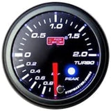 Autogauge 60agbo-RSM RSM60 Boost Meter, Angel Ring, Black Face White LED, With Warning Function, 60 Pie