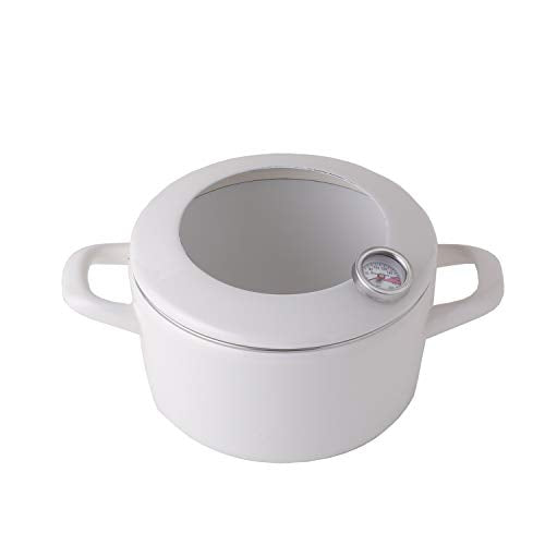 Fuji Hollow Hollow Two-handed Tempura Pot 16cm IH Compatible White with Thermometer CTP-16W.W