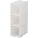 Tenma S-030W Favie Skipita Storage Container, Wide, 3 Tiers, White, Width 10.6 x Depth 17.7 x Height 33.5 inches (27 x 45 x 85 cm)