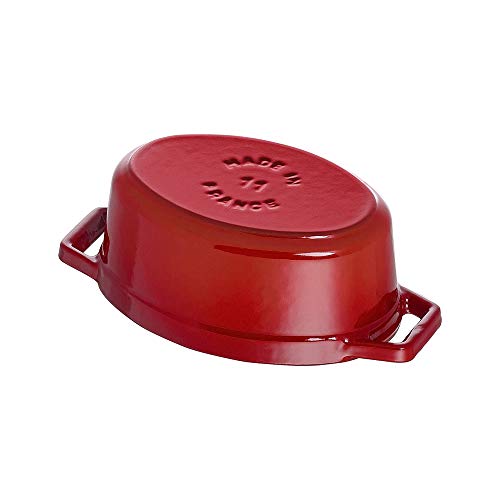 staub Staub Mini Cocotte Oval Cherry 11cm Heat-resistant storage container Microwave compatible Japanese regular sale Ceramic Cocotte Oval 40511-086