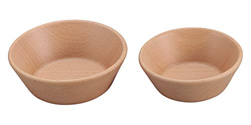 CAPTAIN STAG UP-2663 Wooden Tableware, Tableware, Cup Ball, Bowl, Utensil Stacking, Sierra Cups, 10.8 fl oz (320 ml), Set of 2, Capacity: Large 9.5 fl oz (280 ml), Small 6.1 fl oz (180 ml), Natural