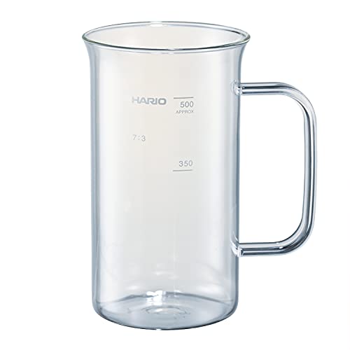 HARIO BBM-500 Beaker Beer Mug Crafts, Practical Capacity 16.9 fl oz (500 ml), Full Water Capacity 21.7 fl oz (620 ml), Made in Japan