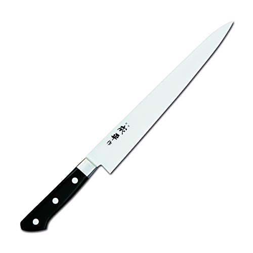 Fuji Cutlery FC-91 Muscle Cutting 9.4 inches (240 mm) Molybdenum Special Steel Double-edged Meats Clubs Along The Muscles, Seihei Saku 8000 with Base