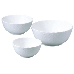 Narumi 9968-21467P Bowl and Plate Set, Silky White, Nesting Bowl Set, 3-Piece Set, Microwave Warming, Dishwasher Safe