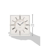 Rhythm Citizen Wall Clock, Radio Clock, Analog, Wall Hanging, Wooden Base, White 4RY707-003