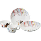 Narumi 41027-32973 Children's Tableware Set, Bear School, Set of 3, Microwave and Dishwasher Safe