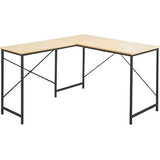 Iris Plaza NDL-001 L-Shaped Desk, Computer Desk, PC Desk, Desk, Natural x Black (NK)