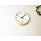 KATOMOKU Muku clock 13 Cypress Radio Clock Continuous Second Hand km-104HIRC 306mm
