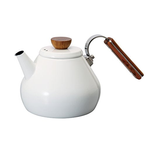 HARIO BTK-80-W Enameled Tea Kettle, Bona, 27.1 fl oz (800 ml), Induction Compatible