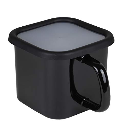 BLKP Pearl Metal Cook Pot A storage container that can also be used as a one-handed pot Limited Black 12cm Hollow Square IH Compatible BLKP Black AZ-5066