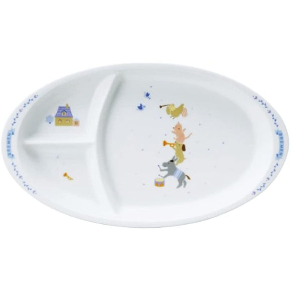 Narumi 7980-5554 Bremen Kid's Plate (Blue), 11.0 inches (28 cm), Made in Japan, Microwave Safe