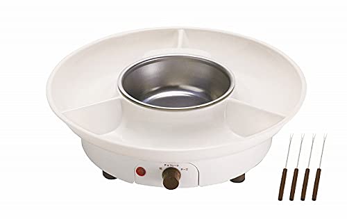 LITHON Multi-Fondue KDFD-002W Fondue Pot, Removable, Easy to Clean, Washable with Tray, High Temperature Design, Fondue Fork Included