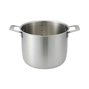 MUJI Stainless Aluminum Full-face three-layer steel Two-handed pan Approx. 6.0 L Width 33 x Height 17 cm 82219951 Silver