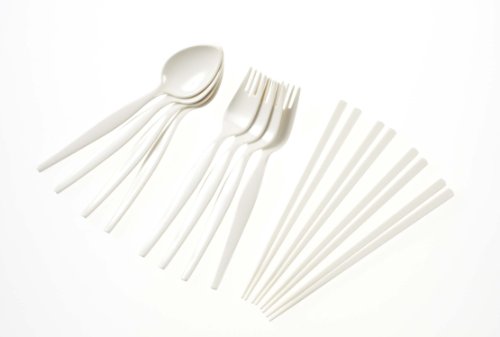 Captain Stag M-7840 Goody Spoon (4), Fork (4), Chopsticks, Set (4) (Case Included)