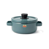 Fuji Enamel Honey Ware Solid 7.9-inch (20 cm) Casserole Smoke Blue