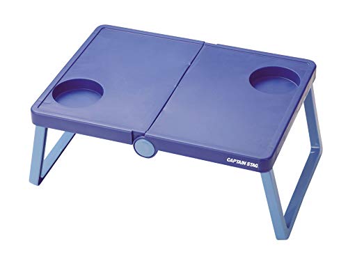 CAPTAIN STAG UM-1908 Table with B5 Storage, Lightweight, Perfect for Stadium Supporting Blue