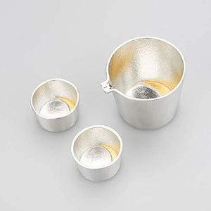 NOUSAKU Moon Sake Pot, Gold Foil Set, 100% Tin