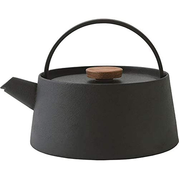 Ikenaga Ironwork Nambu Ironware Iron Kettle, New Tetu, Induction Compatible, Black