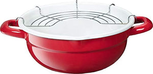 Takagi metal tempura pot fondue hot pot Hollow IH compatible 20cm red TP-20R-RW