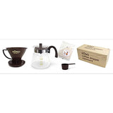 KONOV MD-40CH Coffee Siphon Famous Dripper, Set of 4, Color Handle, Chocolate Brown