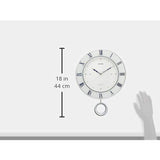 Rhythm Clock Radio Wave Pendulum Wall Clock Analog toraimeteo Crystal Ornament Decor Model White Rhythm 8mx402sr03