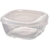 HARIO KST-25-TW BUONO Kitchen Heat-Resistant Glass Storage Container, Square, 8.5 fl oz (250 ml), Set of 6, Clear
