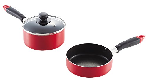 Pearl metal frying pan pot set 16cm glass pot with lid IH compatible Fluorine processing compact HB-2185