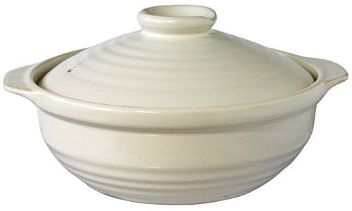 NATURAL New IH compatible clay pot No. 6 (about 20 cm) White for 1-2 people