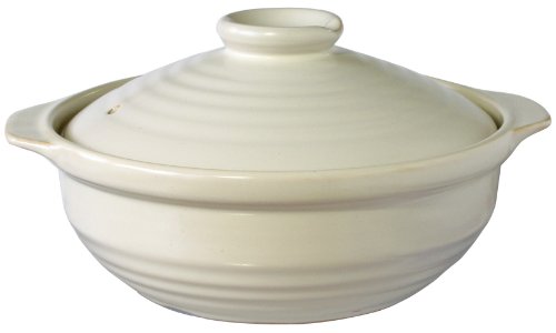 NATURAL New IH compatible clay pot No. 8 White for 3-4 people