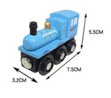 Wooden Rail Train Freight Car Set Toy Railway Hape Brio Thomas Wooden Rail Series Chuggington Compatible (Vehicle Set)