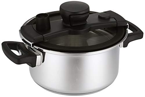 Meyer Low pressure cooker 20cm 3.0L Stainless steel glass lid IH compatible Bottom three-layer structure Black Quicker cooking Domestic genuine KAT-3.0BK
