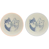 Japanese Shiba Inu Red & Blue Rice Bowl Set Set of 2 Authentic Minoware Ceramic Chawan Bowls