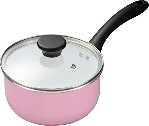 Kyocera One-Handed Pot 18cm Gas Fire Only NEW Cerabrid Ceramic Coating Glass With Glass Cover Non-Stick Heat Conductive High Pink Kyocera CN-G18B-WPK