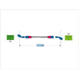 SWAGE LINE (Swedge Line) Easy Order Hose General-purpose Hose Aluminum (Black/Black) Black Moke Horse Bang Joe Adapter attached (20 degrees +20 degrees) 1050mm BAKB-1212M-1050