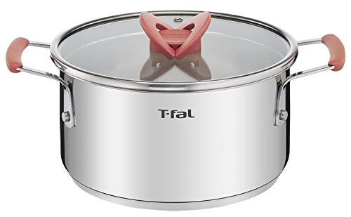 Tefal two-handed pot 20cm IH compatible Optispace IH Stainless Stew Pot G72844 Silver