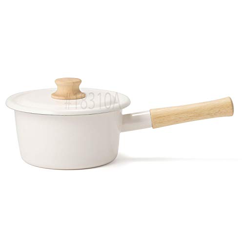 Fuji Hollow One-handed Pot Saucepan IH Compatible Cotton Series White 16cm CTN-16S.W