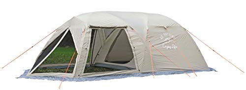 Captain Stag UA-44 Tent Screen, 2-Room Dome Tent for 5 to 6 People, Size: 9.2 x 20.3 x 6.2 ft. (280 x 620 x 190 cm), Polyurethane Treatment, Fiberglass Poles, Includes Carrying Bag