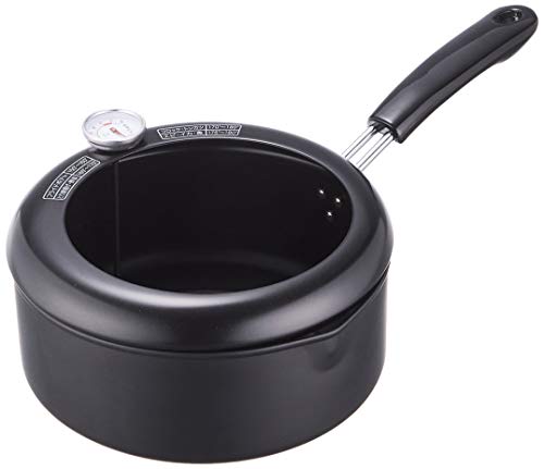 Pearl metal one-handed tempura pot 20cm with thermometer IH compatible iron fried food pot fried cook HB-1372
