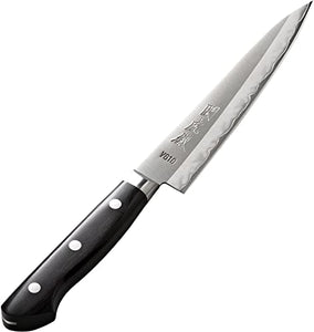 Yasuda Blade Seki Kotetsu YG303 V Gold No. 10 Petty Knife, Black, 5.3 inches (135 mm)