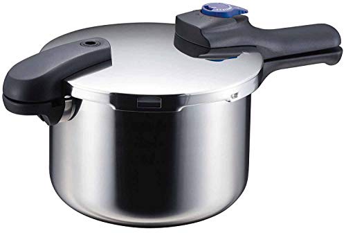 Pearl Metal Pressure Cooker Stainless Steel 5.5L Light to Light Switchable One-Handed Time Saving IH Compatible HB-2058