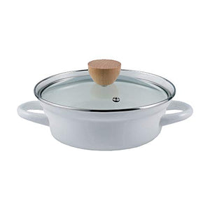 Takeda Corporation IH compatible, gas stove compatible, with glass lid White 20 x 20 x 7 cm Hollow tabletop pan 18 cm HRT-18WH