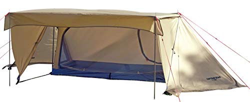 CAPTAIN STAG UA-63 Tent Solo Tent, Pap Tent, Solo Base, For 1 Person, UV Protection, Aluminum Pole, Water Pressure Pressure Resistant Fly 78.7 inches (2,000 mm), Floor 11.8 inches (3,000 mm), Khaki