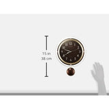 RHYTHM 8MX404SR06 Wall Clock, Radio Wave Analog, Pendulum, Sofrail, Crystal, Decoration, Continuous Second Hand, Brown