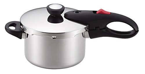 Pearl metal one-handed pressure cooker 3.0L IH compatible with recipe Lightweight single layer silver NEO HB-1734