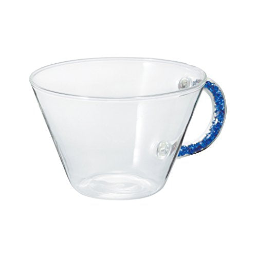 HARIO BW-240-BU Beaded Glass, Wide, Blue, 8.1 fl oz (240 ml)
