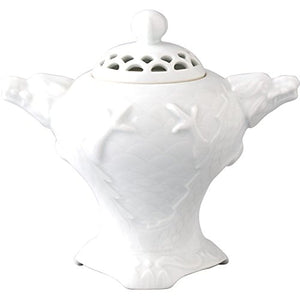 INCENSE: Arida Yaki White Porcelain Dragon Carved Incense Burner